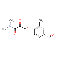 Chemical structure of 3-(4-formyl-2-methylphenoxy)-N,N-dimethyl-2-oxopropanamide - CSSB21332854703