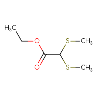 Chemical structure of ethyl 2,2-bis(methylsulfanyl)acetate - CSSB09891172061