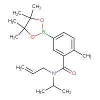 Chemical structure of 2-methyl-N-(prop-2-en-1-yl)-N-(propan-2-yl)-5-(4,4,5,5-tetramethyl-1,3,2-dioxaborolan-2-yl)benzamide - CSSB02533253558