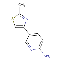 Chemical structure of 5-(2-methyl-1,3-thiazol-4-yl)pyridin-2-amine - CSSB00009859605