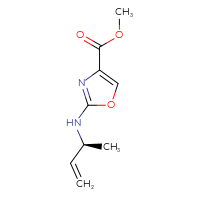 Chemical structure of methyl 2-{[(2S)-but-3-en-2-yl]amino}-1,3-oxazole-4-carboxylate - CSSB21495882879