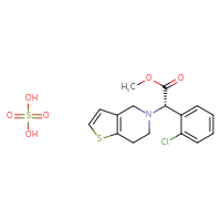Chemical structure of methyl (2S)-2-(2-chlorophenyl)-2-{4H,5H,6H,7H-thieno[3,2-c]pyridin-5-yl}acetate; sulfuric acid - CSSB00000695068