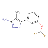 Chemical structure of 5-[3-(difluoromethoxy)phenyl]-4-methyl-1H-pyrazol-3-amine - CSSB00037457323