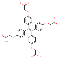 Chemical structure of 2-(4-{1,2,2-tris[4-(carboxymethoxy)phenyl]ethenyl}phenoxy)acetic acid - CSSB02125556798