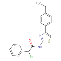 Chemical structure of 2-chloro-N-[4-(4-ethylphenyl)-1,3-thiazol-2-yl]-2-phenylacetamide - CSSB00000680766