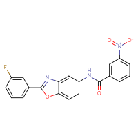 Chemical structure of N-[2-(3-fluorophenyl)-1,3-benzoxazol-5-yl]-3-nitrobenzamide - CSSB00132435479