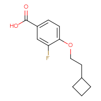 Chemical structure of 4-(2-cyclobutylethoxy)-3-fluorobenzoic acid - CSSB00007336456