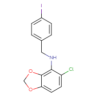 Chemical structure of 5-chloro-N-[(4-iodophenyl)methyl]-2H-1,3-benzodioxol-4-amine - CSSB15096594688