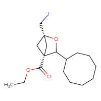 Chemical structure of ethyl (1r,4r)-3-cyclooctyl-1-(iodomethyl)-2-oxabicyclo[2.1.1]hexane-4-carboxylate - CSSB14813058607