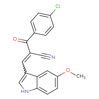 Chemical structure of 2-(4-chlorobenzoyl)-3-(5-methoxy-1H-indol-3-yl)prop-2-enenitrile - CSSB02125603224
