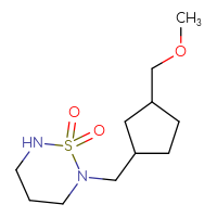 Chemical structure of 2-{[3-(methoxymethyl)cyclopentyl]methyl}-1λ⁶,2,6-thiadiazinane-1,1-dione - CSMB02159675128
