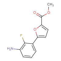 Chemical structure of methyl 5-(3-amino-2-fluorophenyl)furan-2-carboxylate - CSSB06588943479