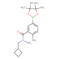 Chemical structure of N-(cyclobutylmethyl)-N,2-dimethyl-5-(4,4,5,5-tetramethyl-1,3,2-dioxaborolan-2-yl)benzamide - CSSB02533505514