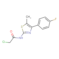 Chemical structure of 2-chloro-N-[4-(4-fluorophenyl)-5-methyl-1,3-thiazol-2-yl]acetamide - CSSB00000742052