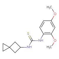 Chemical structure of 1-(2,4-dimethoxyphenyl)-3-{spiro[2.3]hexan-5-yl}thiourea - CSSB21432510467