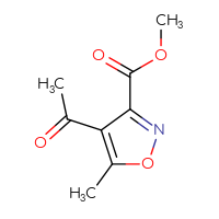 Chemical structure of methyl 4-acetyl-5-methyl-1,2-oxazole-3-carboxylate - CSSB00000041467