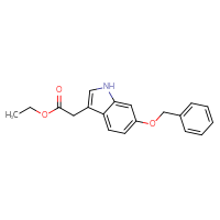 Chemical structure of ethyl 2-[6-(benzyloxy)-1H-indol-3-yl]acetate - CSSB00039710011