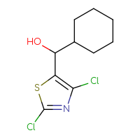 Chemical structure of cyclohexyl(2,4-dichloro-1,3-thiazol-5-yl)methanol - CSSB02131180536
