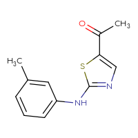 Chemical structure of 1-{2-[(3-methylphenyl)amino]-1,3-thiazol-5-yl}ethan-1-one - CSSB00010004568