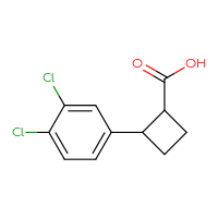 Chemical structure of 2-(3,4-dichlorophenyl)cyclobutane-1-carboxylic acid - CSSB00012845086