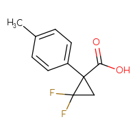Chemical structure of 2,2-difluoro-1-(4-methylphenyl)cyclopropane-1-carboxylic acid - CSSB00010885856