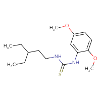 Chemical structure of 1-(2,5-dimethoxyphenyl)-3-(3-ethylpentyl)thiourea - CSSB01762120358