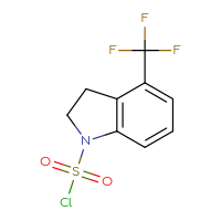 Chemical structure of 4-(trifluoromethyl)-2,3-dihydro-1H-indole-1-sulfonyl chloride - CSSB21224765637