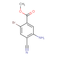 Chemical structure of methyl 5-amino-2-bromo-4-cyanobenzoate - CSSB00135285239