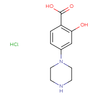 Chemical structure of 2-hydroxy-4-(piperazin-1-yl)benzoic acid hydrochloride - CSSB21189751325