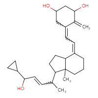 Chemical structure of 5-{2-[1-(5-cyclopropyl-5-hydroxypent-3-en-2-yl)-7a-methyl-octahydro-1H-inden-4-ylidene]ethylidene}-4-methylidenecyclohexane-1,3-diol - CSSB00159266460