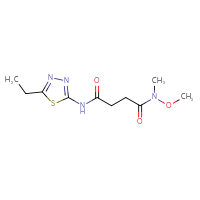 Chemical structure of N'-(5-ethyl-1,3,4-thiadiazol-2-yl)-N-methoxy-N-methylbutanediamide - CSSB21151594868