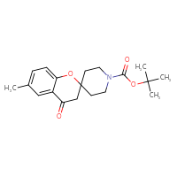 Chemical structure of tert-butyl 6-methyl-4-oxo-3,4-dihydrospiro[1-benzopyran-2,4'-piperidine]-1'-carboxylate - CSSB00025772996