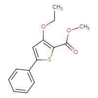 Chemical structure of methyl 3-ethoxy-5-phenylthiophene-2-carboxylate - CSSB00103834346