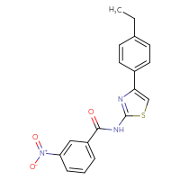 Chemical structure of N-[4-(4-ethylphenyl)-1,3-thiazol-2-yl]-3-nitrobenzamide - CSSB00105662647