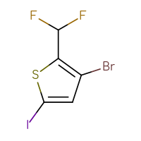 Chemical structure of 3-bromo-2-(difluoromethyl)-5-iodothiophene - CSSB03437849364