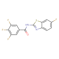 Chemical structure of 3,4,5-trifluoro-N-(6-fluoro-1,3-benzothiazol-2-yl)benzamide - CSSB01388748701