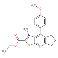 Chemical structure of ethyl 6-amino-8-(4-methoxyphenyl)-4-thia-2-azatricyclo[7.3.0.0³,⁷]dodeca-1(9),2,5,7-tetraene-5-carboxylate - CSSB00160315243