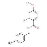Chemical structure of 2-bromo-4-methoxy-N-[(4-methylphenyl)methyl]benzamide - CSSB02042004251