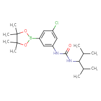 Chemical structure of 1-[3-chloro-5-(4,4,5,5-tetramethyl-1,3,2-dioxaborolan-2-yl)phenyl]-3-(2,4-dimethylpentan-3-yl)urea - CSSB21332064636