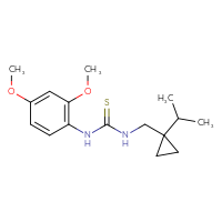 Chemical structure of 1-(2,4-dimethoxyphenyl)-3-{[1-(propan-2-yl)cyclopropyl]methyl}thiourea - CSSB21432509915