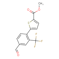 Chemical structure of methyl 5-[4-formyl-2-(trifluoromethyl)phenyl]thiophene-2-carboxylate - CSSB06589159028