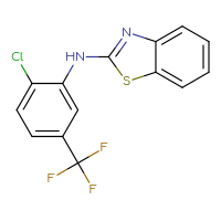 Chemical structure of N-[2-chloro-5-(trifluoromethyl)phenyl]-1,3-benzothiazol-2-amine - CSSB00000680914