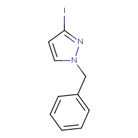 Chemical structure of 1-benzyl-3-iodo-1H-pyrazole - CSSB00000702115