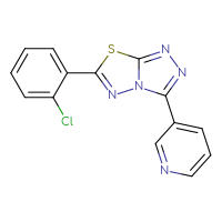 Chemical structure of 3-[6-(2-chlorophenyl)-[1,2,4]triazolo[3,4-b][1,3,4]thiadiazol-3-yl]pyridine - CSSB00121638369