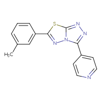 Chemical structure of 4-[6-(3-methylphenyl)-[1,2,4]triazolo[3,4-b][1,3,4]thiadiazol-3-yl]pyridine - CSSB00121637988