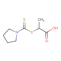 Chemical structure of 2-(pyrrolidine-1-carbothioylsulfanyl)propanoic acid - CSSB00000008307