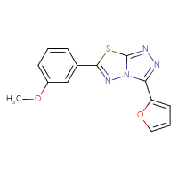 Chemical structure of 3-(furan-2-yl)-6-(3-methoxyphenyl)-[1,2,4]triazolo[3,4-b][1,3,4]thiadiazole - CSSB00121637343