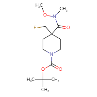 Chemical structure of tert-butyl 4-(fluoromethyl)-4-[methoxy(methyl)carbamoyl]piperidine-1-carboxylate - CSSB01072297695