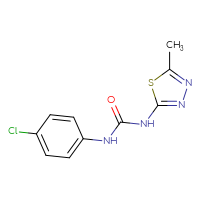 Chemical structure of 1-(4-chlorophenyl)-3-(5-methyl-1,3,4-thiadiazol-2-yl)urea - CSSB00121623916