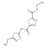 Chemical structure of ethyl 5-[(5-ethyl-1,3,4-thiadiazol-2-yl)carbamoyl]-1,3,4-thiadiazole-2-carboxylate - CSSB00020596348